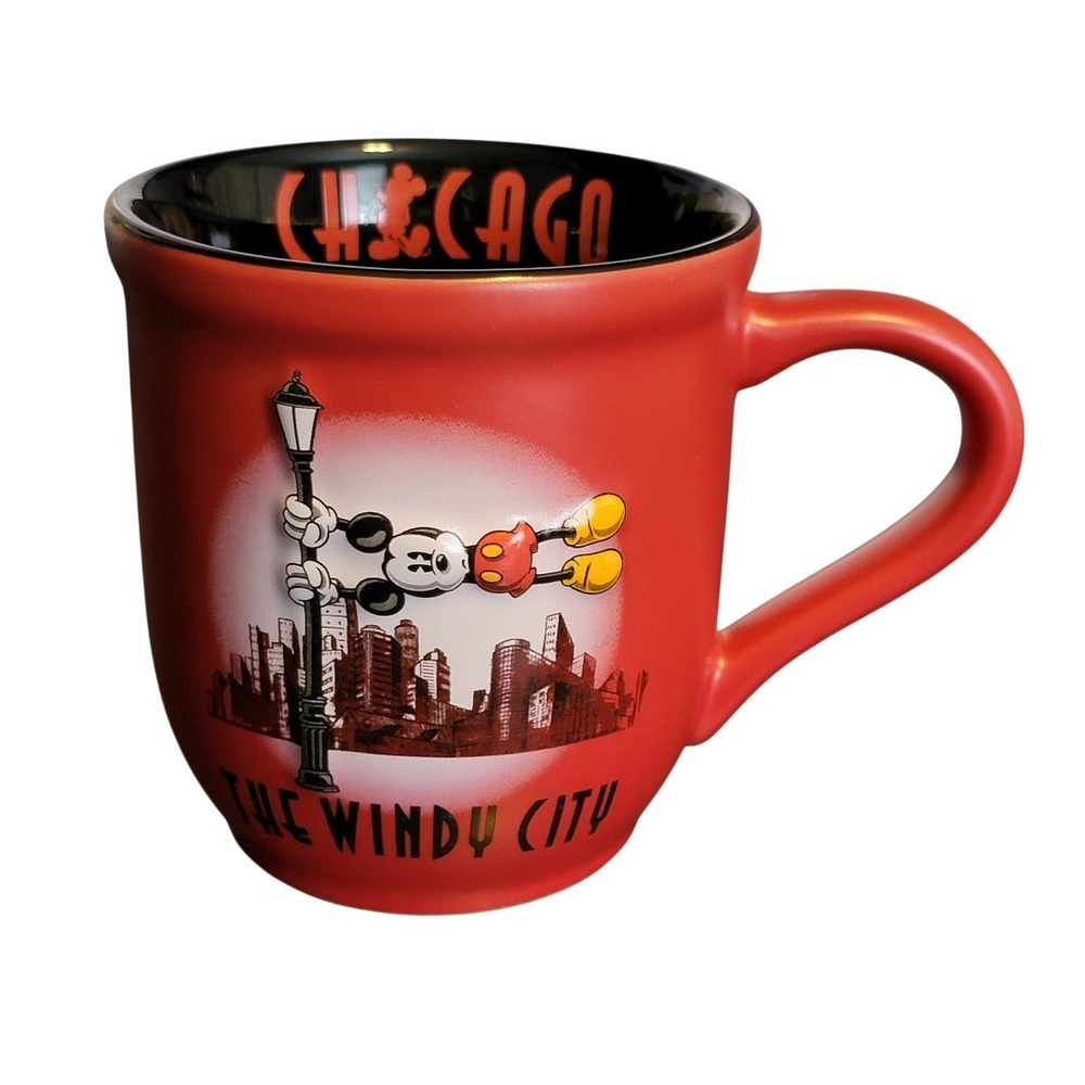 Coffee Cup Tea‎ Mug ~ Disney MICKEY MOUSE Blowing! "CHICAGO - The Windy City"